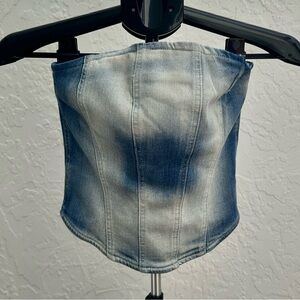 Zara Light Blue Denim Corset Top